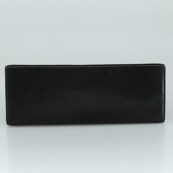 Salvatore Ferragamo Gancini Hand Bag Leather Black Gold Auth 110014