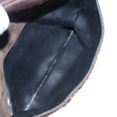 Salvatore Ferragamo Gancini Shoulder Bag Suede Brown Gold Auth 110015-22