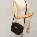 Salvatore Ferragamo Gancini Shoulder Bag Suede Brown Gold Auth 110015-23