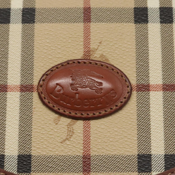 Burberrys Nova Check Shoulder Bag PVC Leather Beige Auth 110021