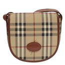 Burberrys Nova Check Shoulder Bag PVC Leather Beige Auth 110021-13