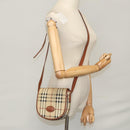 Burberrys Nova Check Shoulder Bag PVC Leather Beige Auth 110021-21
