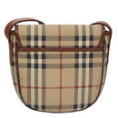 Burberrys Nova Check Shoulder Bag PVC Leather Beige Auth 110021-2