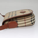 Burberrys Nova Check Shoulder Bag PVC Leather Beige Auth 110021-4