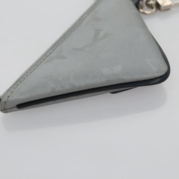 LOUIS VUITTON Monogram satellite Porte Cles Charm Silver MP2217 LV Auth 110058