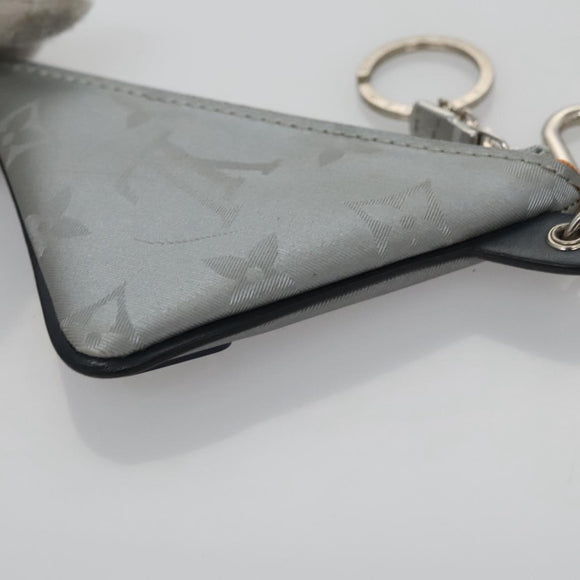LOUIS VUITTON Monogram satellite Porte Cles Charm Silver MP2217 LV Auth 110058