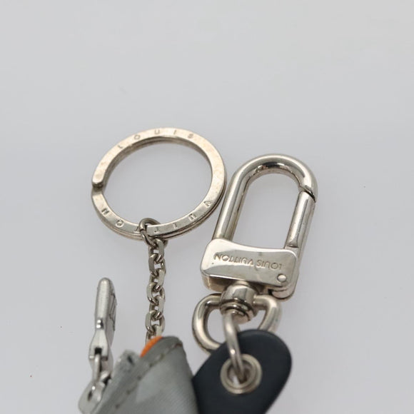 LOUIS VUITTON Monogram satellite Porte Cles Charm Silver MP2217 LV Auth 110058