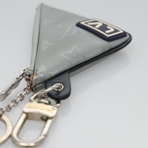 LOUIS VUITTON Monogram satellite Porte Cles Charm Silver MP2217 LV Auth 110058