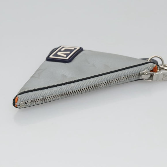 LOUIS VUITTON Monogram satellite Porte Cles Charm Silver MP2217 LV Auth 110058