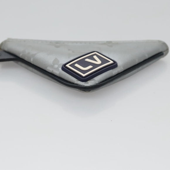 LOUIS VUITTON Monogram satellite Porte Cles Charm Silver MP2217 LV Auth 110058