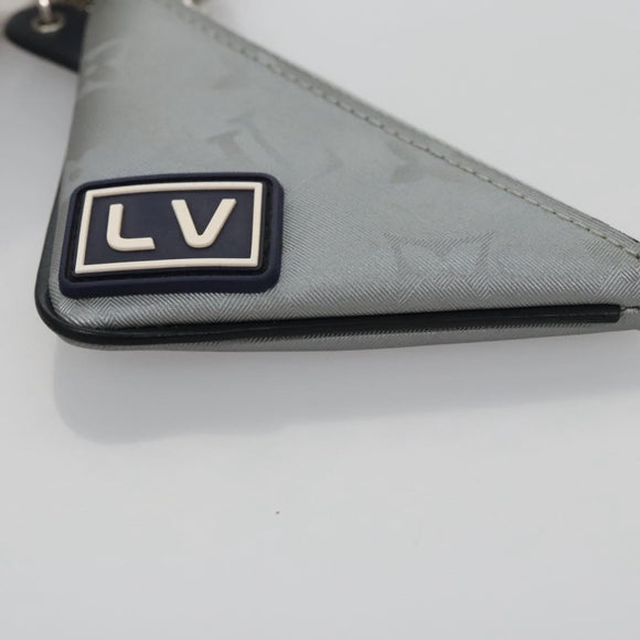 LOUIS VUITTON Monogram satellite Porte Cles Charm Silver MP2217 LV Auth 110058