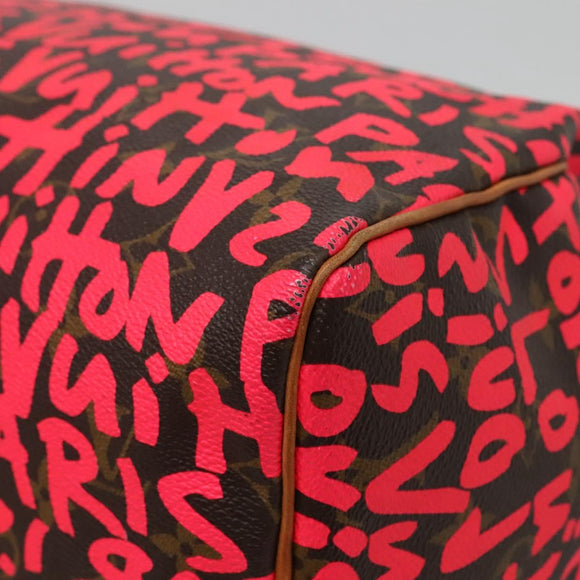 LOUIS VUITTON Monogram Graffiti Speedy 30 Hand Bag Pink M93704 LV Auth 110106A
