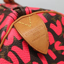 LOUIS VUITTON Monogram Graffiti Speedy 30 Hand Bag Pink M93704 LV Auth 110106A-18