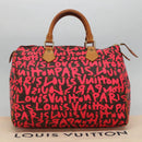 LOUIS VUITTON Monogram Graffiti Speedy 30 Hand Bag Pink M93704 LV Auth 110106A-12