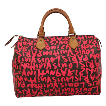 LOUIS VUITTON Monogram Graffiti Speedy 30 Hand Bag Pink M93704 LV Auth 110106A - 0