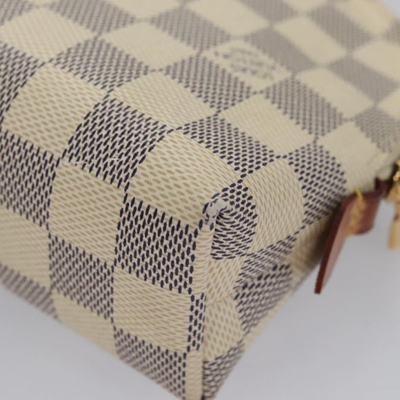 LOUIS VUITTON Damier Azur Pochette Cosmetic GM Pouch N23346 LV Auth 110125V