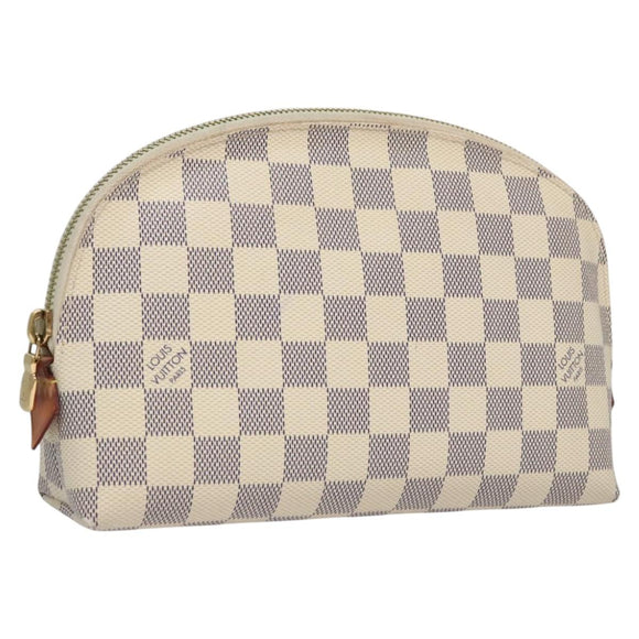 LOUIS VUITTON Damier Azur Pochette Cosmetic GM Pouch N23346 LV Auth 110125V