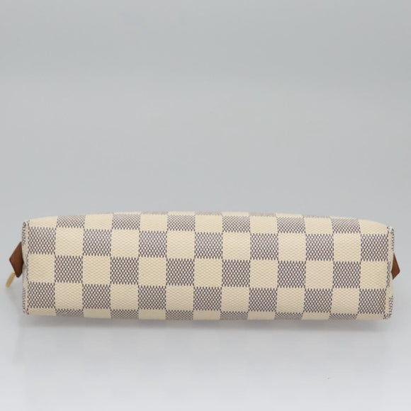LOUIS VUITTON Damier Azur Pochette Cosmetic GM Pouch N23346 LV Auth 110125V