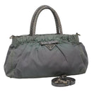 PRADA Hand Bag Nylon 2way Gray Auth 110159-1