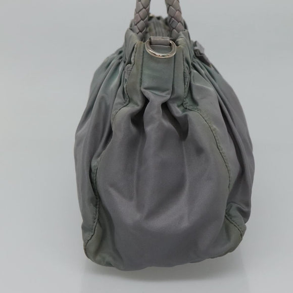 PRADA Hand Bag Nylon 2way Gray Auth 110159