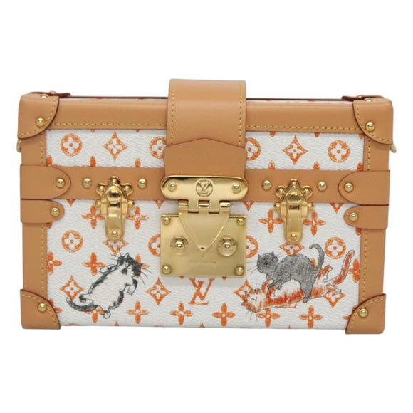 LOUIS VUITTON Catgram Petit Maru NM Umhängetasche Weiß LV Auth 110163SM