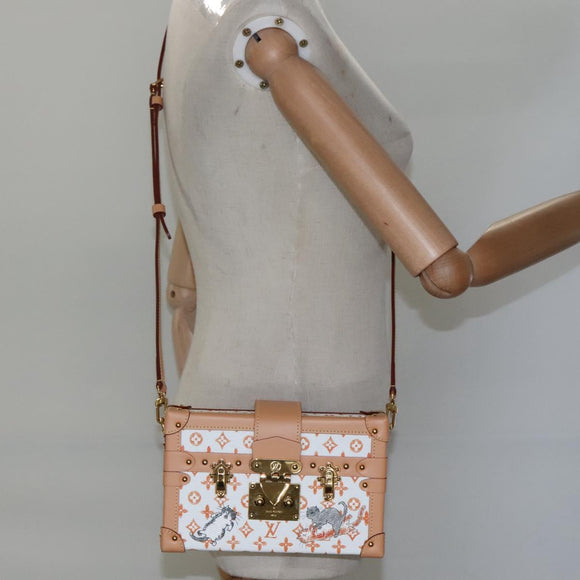 LOUIS VUITTON Catgram Petit Maru NM Umhängetasche Weiß LV Auth 110163SM