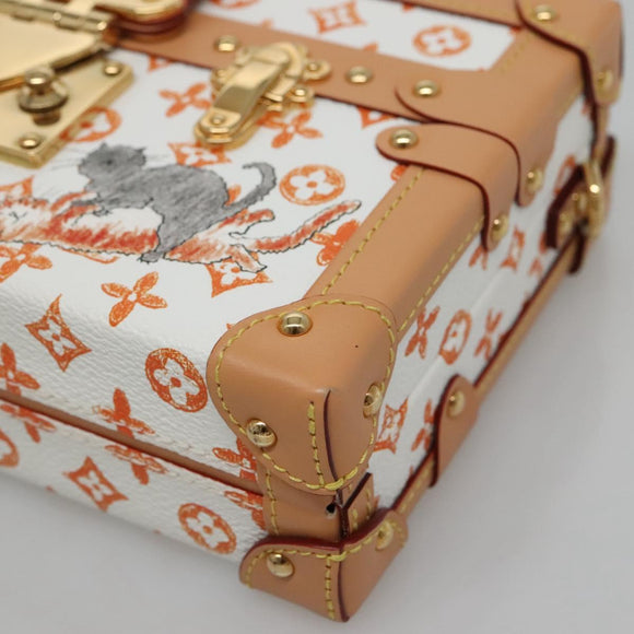 LOUIS VUITTON Catgram Petit Maru NM Umhängetasche Weiß LV Auth 110163SM