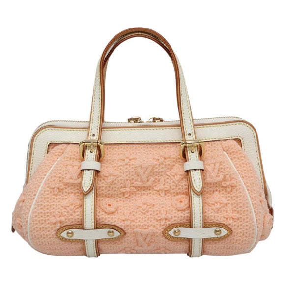 LOUIS VUITTON Limited Edition 2005 Sac Crochet PM Bag Wool Pink LV Auth 110165S