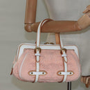 LOUIS VUITTON Limited Edition 2005 Sac Crochet PM Bag Wool Pink LV Auth 110165S-22