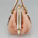 LOUIS VUITTON Limited Edition 2005 Sac Crochet PM Bag Wool Pink LV Auth 110165S-3