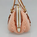 LOUIS VUITTON Limited Edition 2005 Sac Crochet PM Bag Wool Pink LV Auth 110165S-4