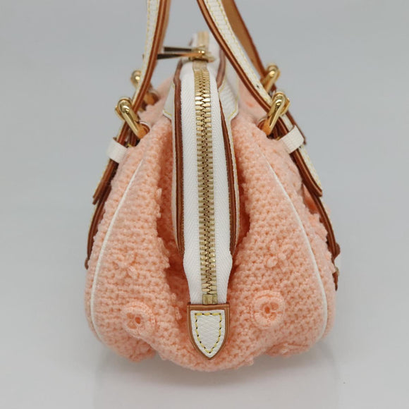 LOUIS VUITTON Limited Edition 2005 Sac Crochet PM Bag Wool Pink LV Auth 110165S