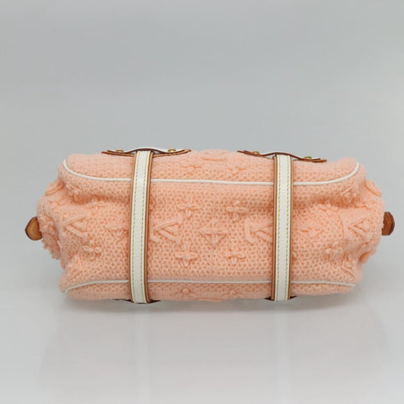 LOUIS VUITTON Limited Edition 2005 Sac Crochet PM Bag Wool Pink LV Auth 110165S