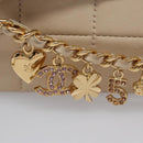 CHANEL Choco Bar Chain Shoulder Bag Lamb Skin Ivory CC Auth 110166SAM-20
