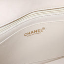 CHANEL Choco Bar Chain Shoulder Bag Lamb Skin Ivory CC Auth 110166SAM-26
