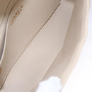 CHANEL Choco Bar Chain Shoulder Bag Lamb Skin Ivory CC Auth 110166SAM-10