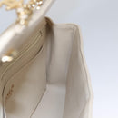 CHANEL Choco Bar Chain Shoulder Bag Lamb Skin Ivory CC Auth 110166SAM-27