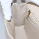 CHANEL Choco Bar Chain Shoulder Bag Lamb Skin Ivory CC Auth 110166SAM-28
