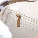 CHANEL Choco Bar Chain Shoulder Bag Lamb Skin Ivory CC Auth 110166A-29