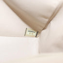 CHANEL Choco Bar Chain Shoulder Bag Lamb Skin Ivory CC Auth 110166A-11