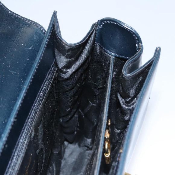 Salvatore Ferragamo Gancini Hand Bag Leather 2way Black Auth 110168