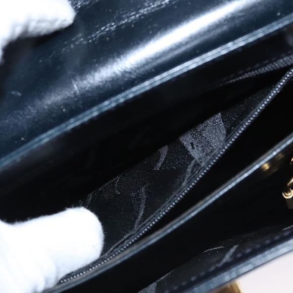 Salvatore Ferragamo Gancini Hand Bag Leather 2way Black Auth 110168