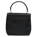 Salvatore Ferragamo Gancini Hand Bag Leather 2way Black Auth 110168-2
