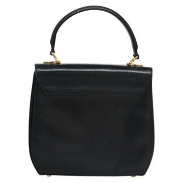Salvatore Ferragamo Gancini Hand Bag Leather 2way Black Auth 110168 - 0