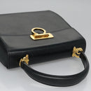 Salvatore Ferragamo Gancini Hand Bag Leather 2way Black Auth 110168-6