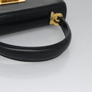 Salvatore Ferragamo Gancini Hand Bag Leather 2way Black Auth 110168-14