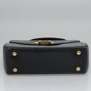 Salvatore Ferragamo Gancini Hand Bag Leather 2way Black Auth 110168-5
