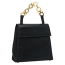 Salvatore Ferragamo Gancini Shoulder Bag Leather Black Auth 110169-1