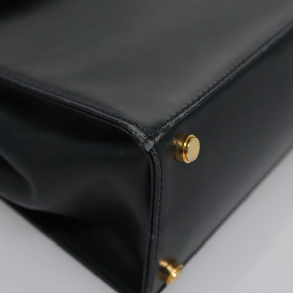 Salvatore Ferragamo Gancini Shoulder Bag Leather Black Auth 110169