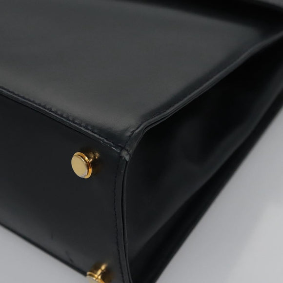 Salvatore Ferragamo Gancini Shoulder Bag Leather Black Auth 110169